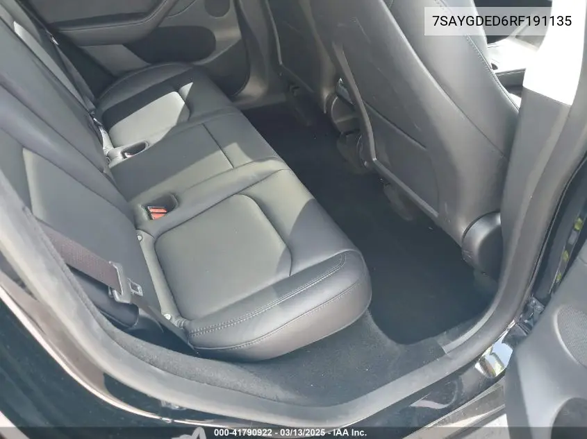 2024 Tesla Model Y Long Range Dual Motor All-Wheel Drive/Rwd VIN: 7SAYGDED6RF191135 Lot: 41790922