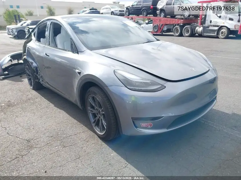 2024 Tesla Model Y Long Range Dual Motor All-Wheel Drive/Rwd VIN: 7SAYGDED7RF197638 Lot: 42246267