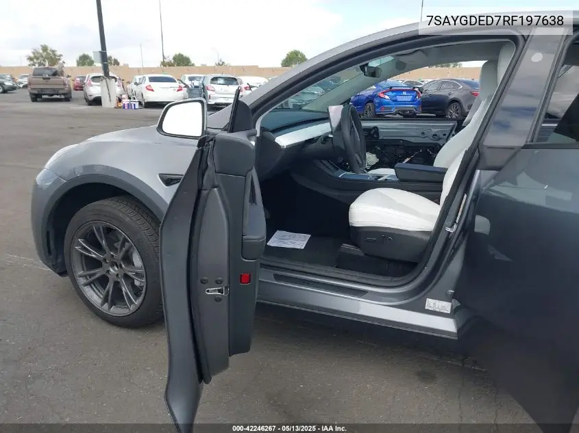 2024 Tesla Model Y Long Range Dual Motor All-Wheel Drive/Rwd VIN: 7SAYGDED7RF197638 Lot: 42246267
