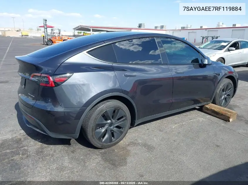 2024 Tesla Model Y Long Range Dual Motor All-Wheel Drive VIN: 7SAYGAEE7RF119884 Lot: 42265388