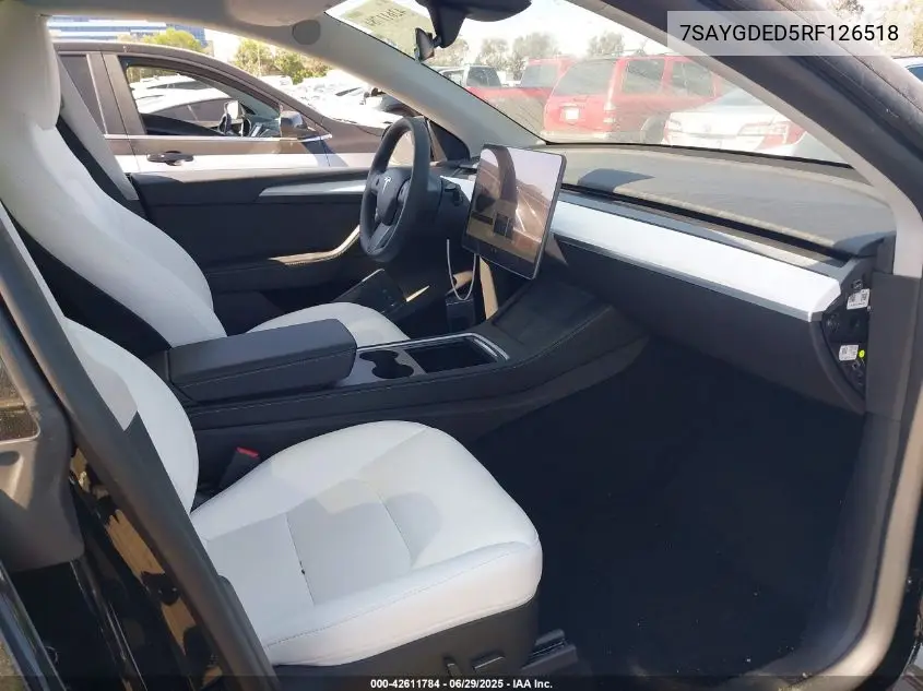 2024 Tesla Model Y Long Range Dual Motor All-Wheel Drive/Rwd VIN: 7SAYGDED5RF126518 Lot: 42611784