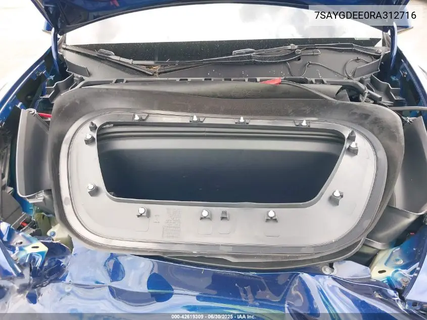 2024 Tesla Model Y Long Range Dual Motor All-Wheel Drive VIN: 7SAYGDEE0RA312716 Lot: 42619309