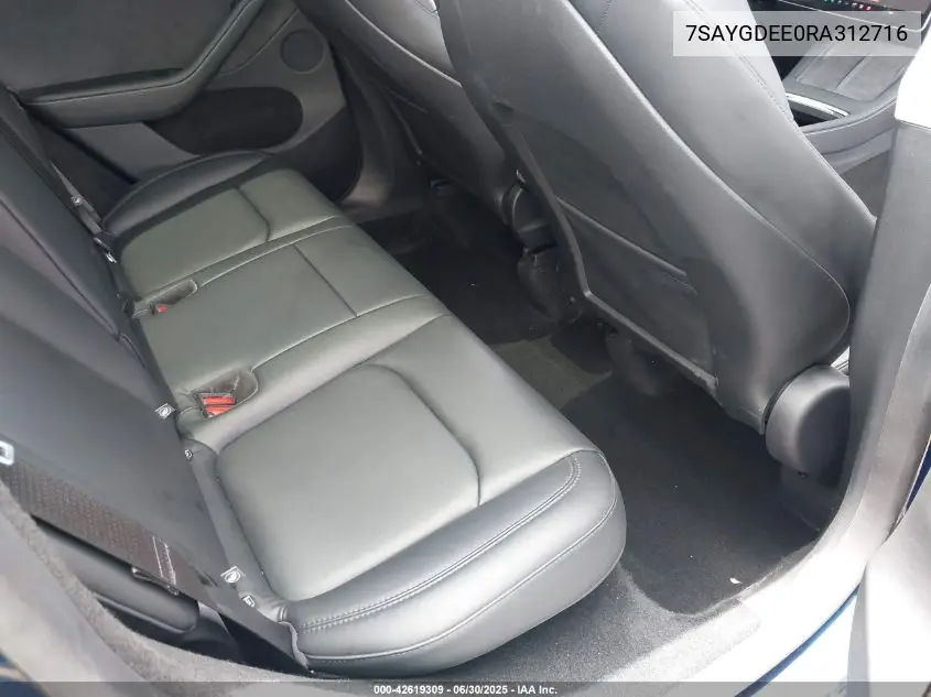 2024 Tesla Model Y Long Range Dual Motor All-Wheel Drive VIN: 7SAYGDEE0RA312716 Lot: 42619309