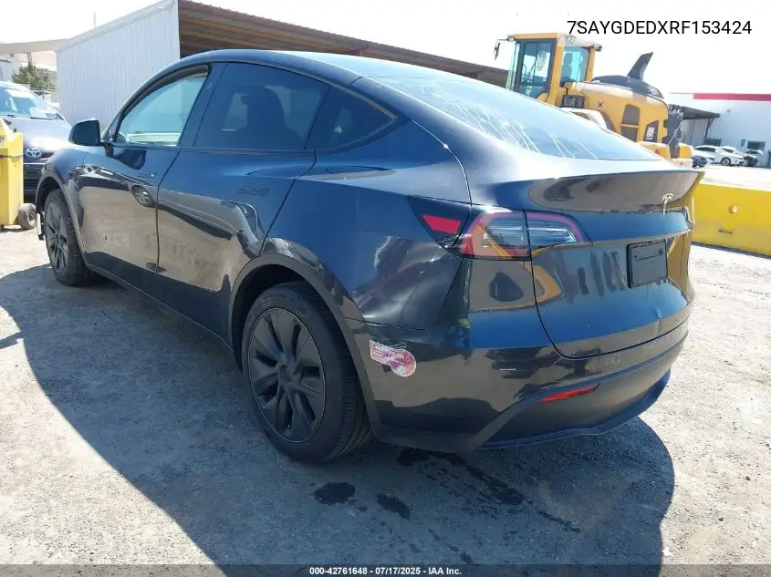 2024 Tesla Model Y Long Range Dual Motor All-Wheel Drive/Rwd VIN: 7SAYGDEDXRF153424 Lot: 42761648