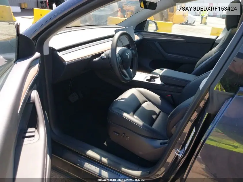 2024 Tesla Model Y Long Range Dual Motor All-Wheel Drive/Rwd VIN: 7SAYGDEDXRF153424 Lot: 42761648