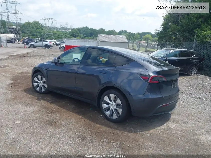 2024 Tesla Model Y Long Range Dual Motor All-Wheel Drive VIN: 7SAYGDEE4RA225613 Lot: 42763443
