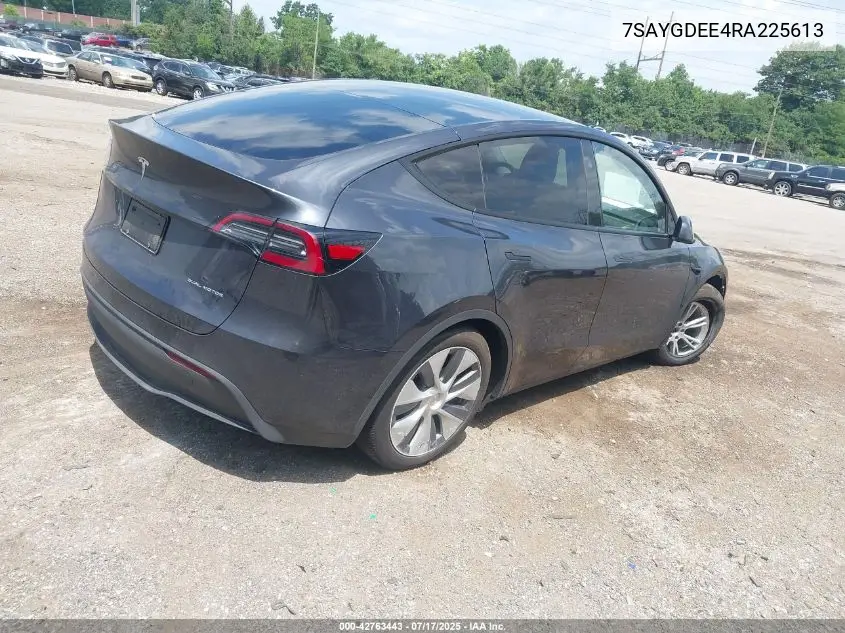 2024 Tesla Model Y Long Range Dual Motor All-Wheel Drive VIN: 7SAYGDEE4RA225613 Lot: 42763443