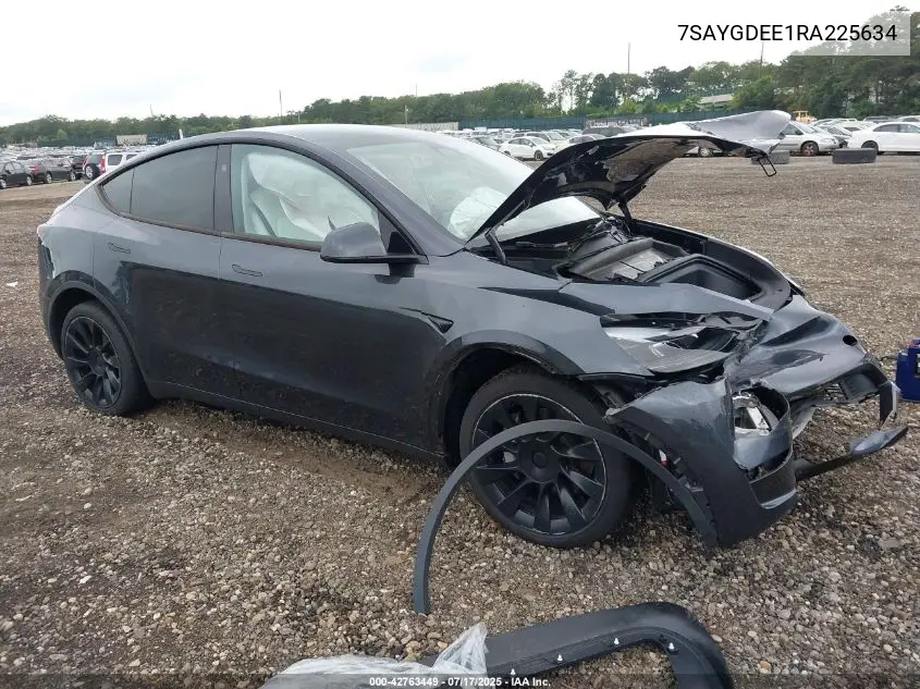 2024 Tesla Model Y Long Range Dual Motor All-Wheel Drive VIN: 7SAYGDEE1RA225634 Lot: 42763449