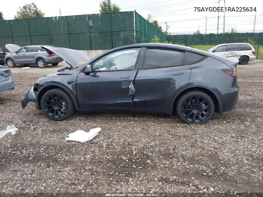 2024 Tesla Model Y Long Range Dual Motor All-Wheel Drive VIN: 7SAYGDEE1RA225634 Lot: 42763449