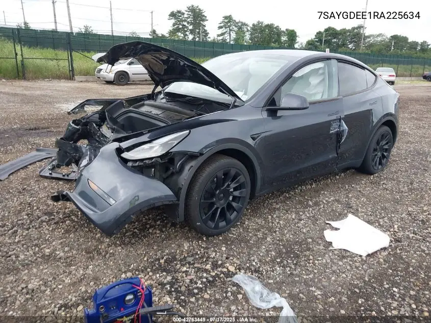 2024 Tesla Model Y Long Range Dual Motor All-Wheel Drive VIN: 7SAYGDEE1RA225634 Lot: 42763449