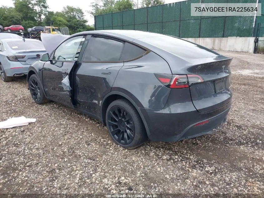 2024 Tesla Model Y Long Range Dual Motor All-Wheel Drive VIN: 7SAYGDEE1RA225634 Lot: 42763449
