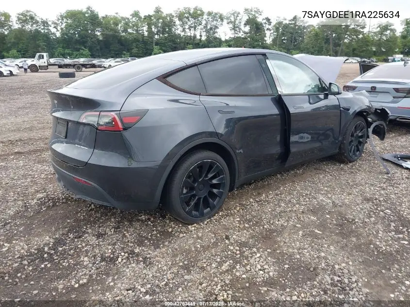 2024 Tesla Model Y Long Range Dual Motor All-Wheel Drive VIN: 7SAYGDEE1RA225634 Lot: 42763449