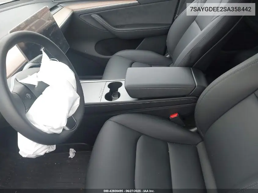 2025 Tesla Model Y Long Range Dual Motor All-Wheel Drive VIN: 7SAYGDEE2SA358442 Lot: 42600495