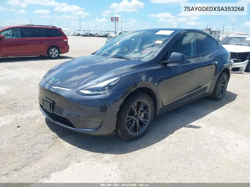 2025 Tesla Model Y Long Range Dual Motor All-Wheel Drive VIN: 7SAYGDEDXSA353268 Lot: 42613402