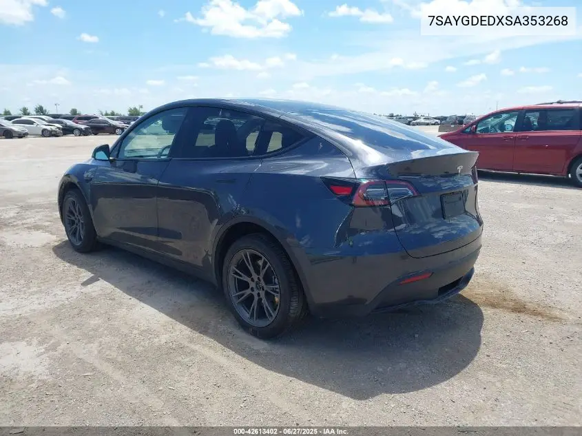 2025 Tesla Model Y Long Range Dual Motor All-Wheel Drive VIN: 7SAYGDEDXSA353268 Lot: 42613402