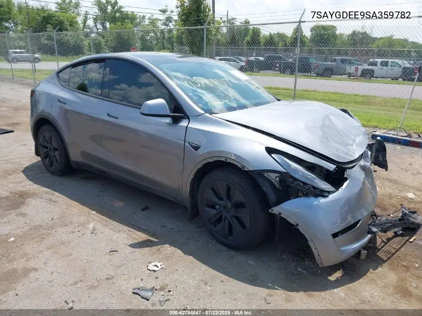 2025 Tesla Model Y Long Range Dual Motor All-Wheel Drive VIN: 7SAYGDEE9SA359782 Lot: 42784847
