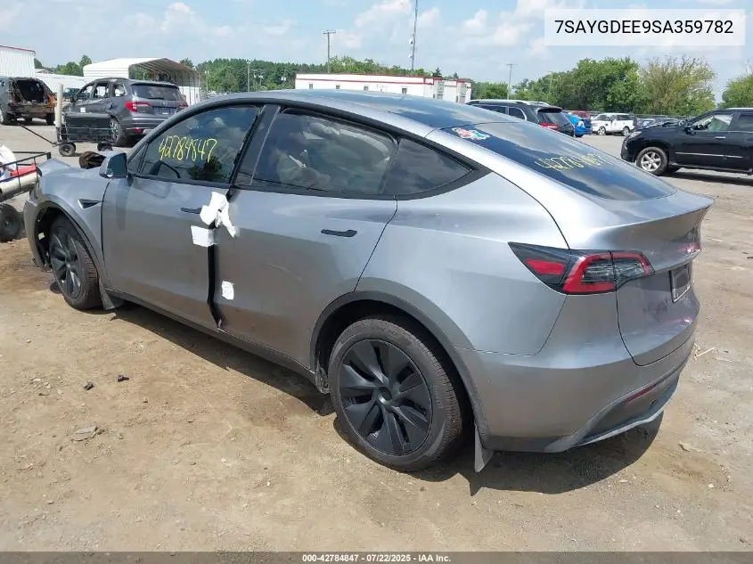 2025 Tesla Model Y Long Range Dual Motor All-Wheel Drive VIN: 7SAYGDEE9SA359782 Lot: 42784847
