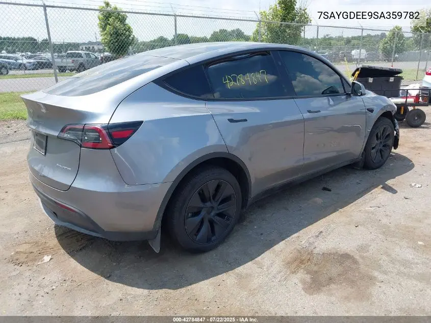 2025 Tesla Model Y Long Range Dual Motor All-Wheel Drive VIN: 7SAYGDEE9SA359782 Lot: 42784847