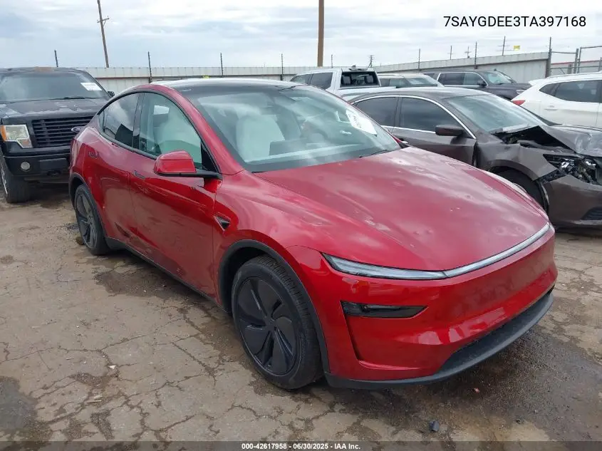2026 Tesla Model Y Long Range Dual Motor All-Wheel Drive/Long Range Launch Series VIN: 7SAYGDEE3TA397168 Lot: 42617958