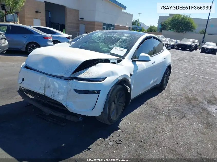 2026 Tesla Model Y Long Range Dual Motor All-Wheel Drive/Long Range Launch Series VIN: 7SAYGDEE6TF356939 Lot: 42626881
