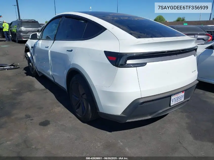 2026 Tesla Model Y Long Range Dual Motor All-Wheel Drive/Long Range Launch Series VIN: 7SAYGDEE6TF356939 Lot: 42626881