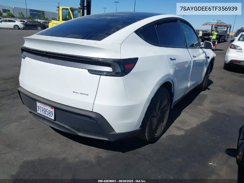 2026 Tesla Model Y Long Range Dual Motor All-Wheel Drive/Long Range Launch Series VIN: 7SAYGDEE6TF356939 Lot: 42626881