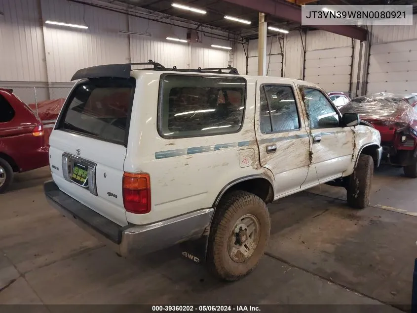 1992 Toyota 4Runner Vn39 Sr5 VIN: JT3VN39W8N0080921 Lot: 39360202