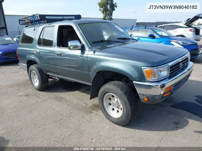 1992 Toyota 4Runner Vn39 Sr5 VIN: JT3VN39W3N8040182 Lot: 41608745