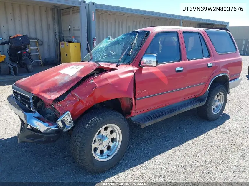 1992 Toyota 4Runner Vn39 Sr5 VIN: JT3VN39W2N8037676 Lot: 42218621