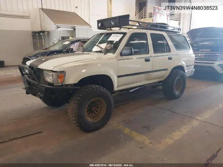 1992 Toyota 4Runner Vn39 Sr5 VIN: JT3VN39W4N8038523 Lot: 42531014