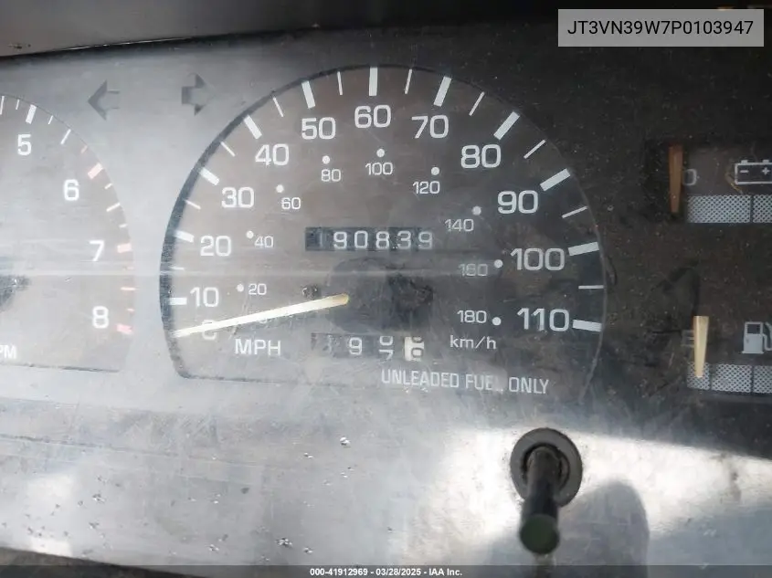 1993 Toyota 4Runner Vn39 Sr5 VIN: JT3VN39W7P0103947 Lot: 41912969