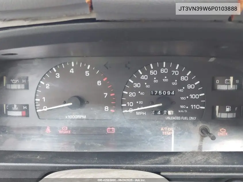 1993 Toyota 4Runner Vn39 Sr5 VIN: JT3VN39W6P0103888 Lot: 42583000
