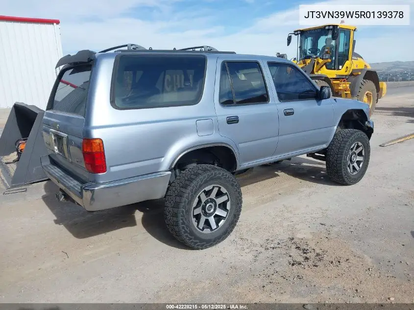 1994 Toyota 4Runner Vn39 Sr5 VIN: JT3VN39W5R0139378 Lot: 42228215