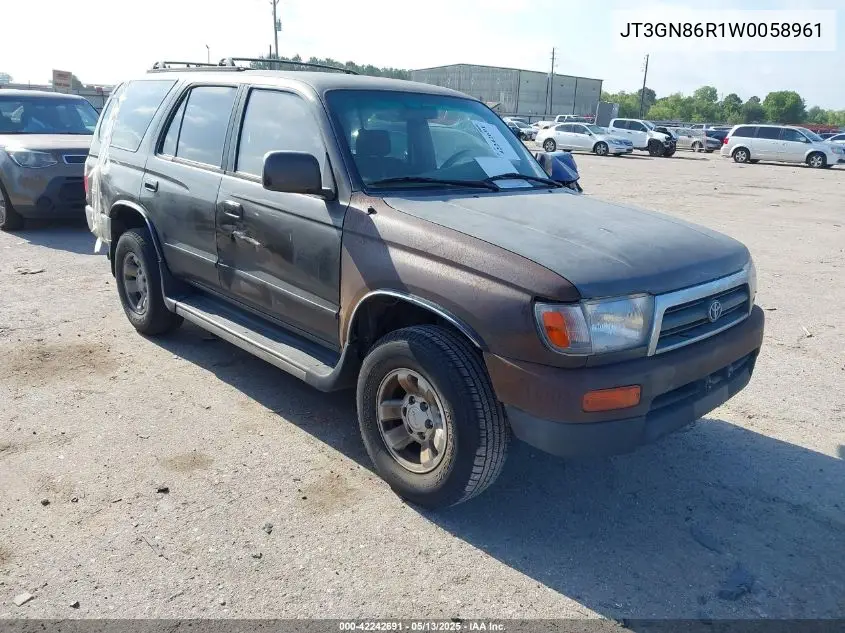 1998 Toyota 4Runner Sr5 V6 VIN: JT3GN86R1W0058961 Lot: 42242691