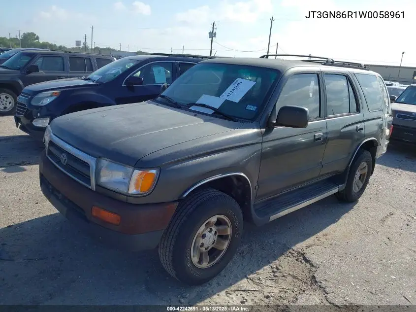 1998 Toyota 4Runner Sr5 V6 VIN: JT3GN86R1W0058961 Lot: 42242691