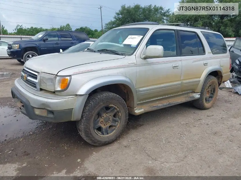 1999 Toyota 4Runner Limited V6 VIN: JT3GN87R5X0114318 Lot: 42609851