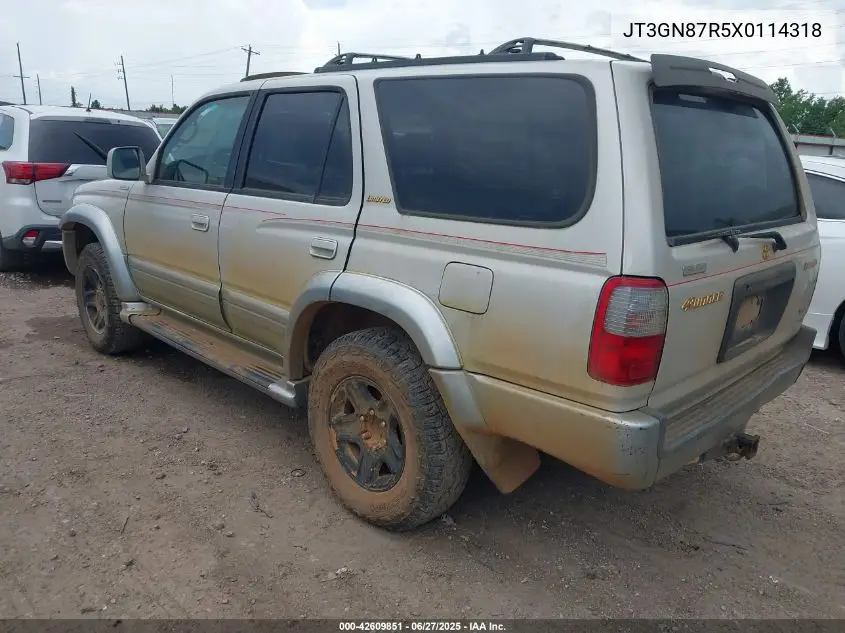 1999 Toyota 4Runner Limited V6 VIN: JT3GN87R5X0114318 Lot: 42609851
