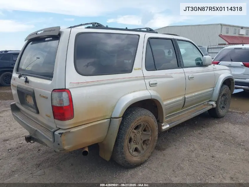 1999 Toyota 4Runner Limited V6 VIN: JT3GN87R5X0114318 Lot: 42609851