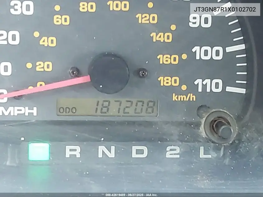 1999 Toyota 4Runner Limited V6 VIN: JT3GN87R1X0102702 Lot: 42619489