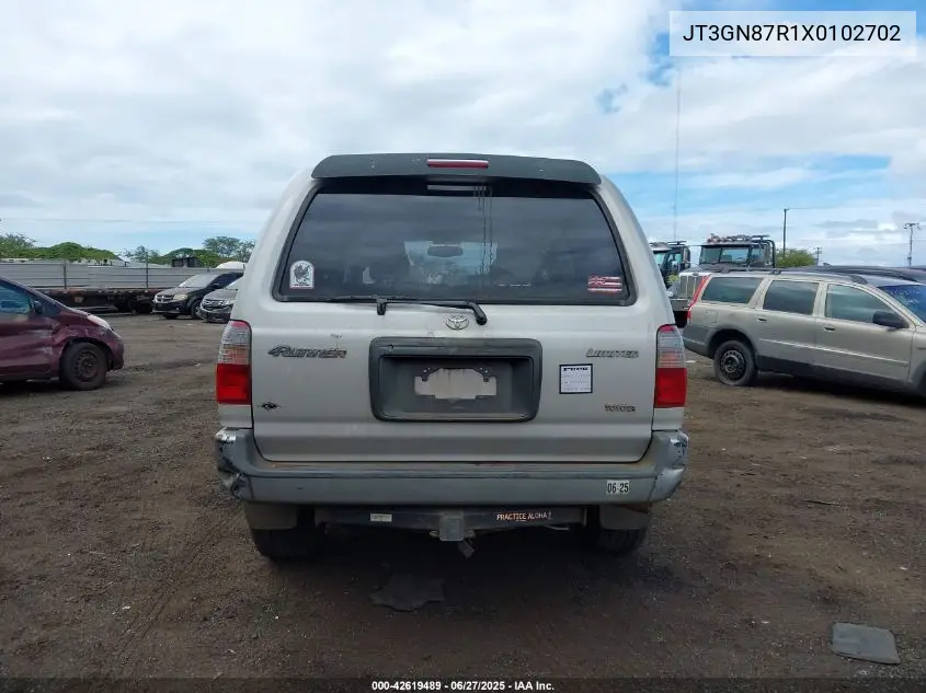 1999 Toyota 4Runner Limited V6 VIN: JT3GN87R1X0102702 Lot: 42619489