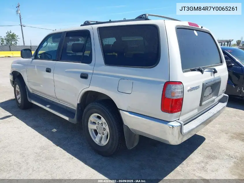 2000 Toyota 4Runner VIN: JT3GM84R7Y0065261 Lot: 42231083