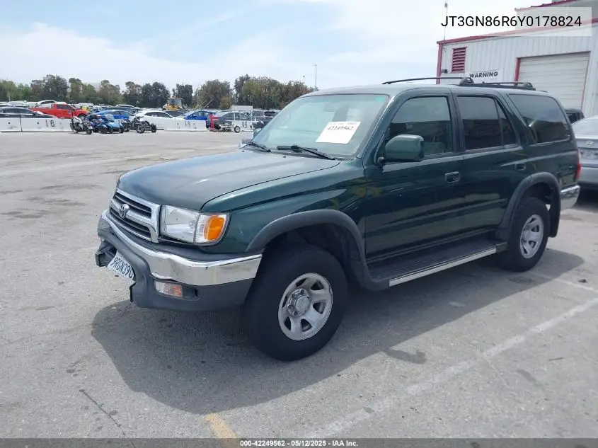 2000 Toyota 4Runner Sr5 V6 VIN: JT3GN86R6Y0178824 Lot: 42249562