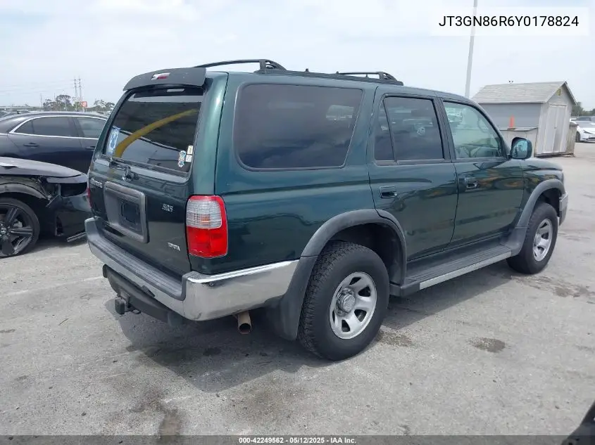 2000 Toyota 4Runner Sr5 V6 VIN: JT3GN86R6Y0178824 Lot: 42249562