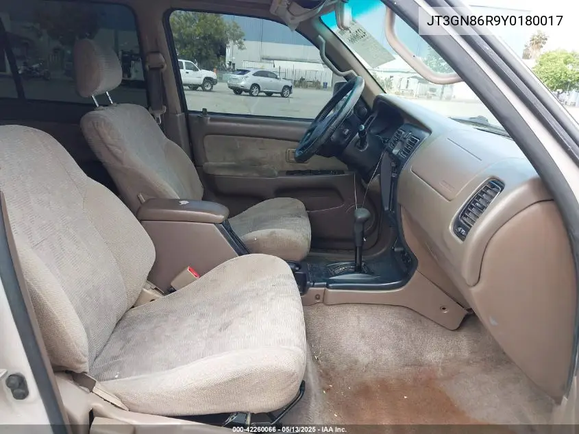 2000 Toyota 4Runner Sr5 V6 VIN: JT3GN86R9Y0180017 Lot: 42260066
