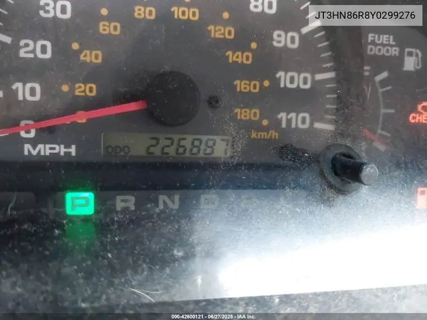 2000 Toyota 4Runner Sr5 V6 VIN: JT3HN86R8Y0299276 Lot: 42600121