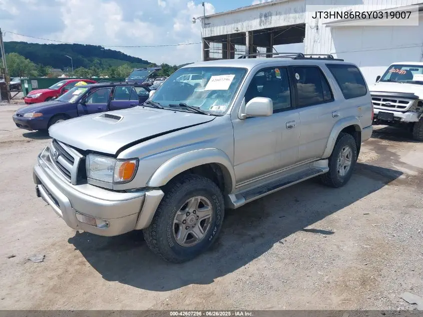 2000 Toyota 4Runner Sr5 V6 VIN: JT3HN86R6Y0319007 Lot: 42607296