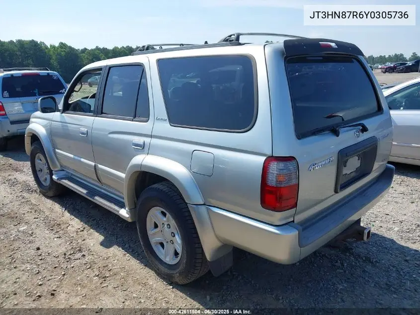 2000 Toyota 4Runner Limited V6 VIN: JT3HN87R6Y0305736 Lot: 42611504