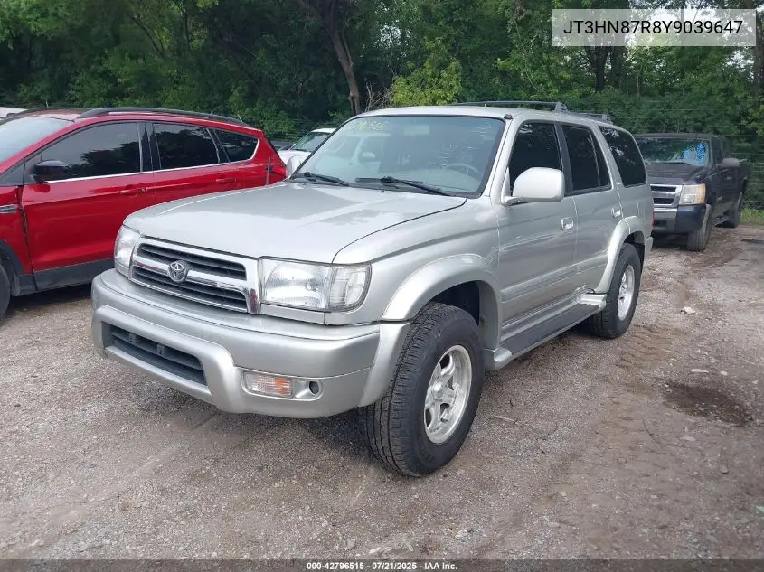 2000 Toyota 4Runner Limited V6 VIN: JT3HN87R8Y9039647 Lot: 42796515