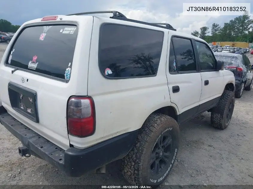 2001 Toyota 4Runner Sr5 V6 VIN: JT3GN86R410183252 Lot: 42258185