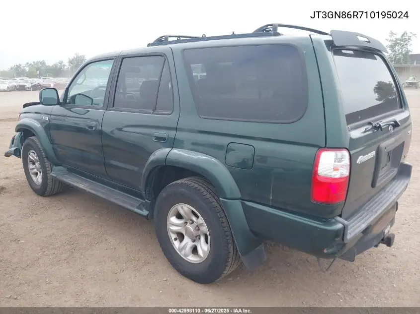 2001 Toyota 4Runner Sr5 V6 VIN: JT3GN86R710195024 Lot: 42598110